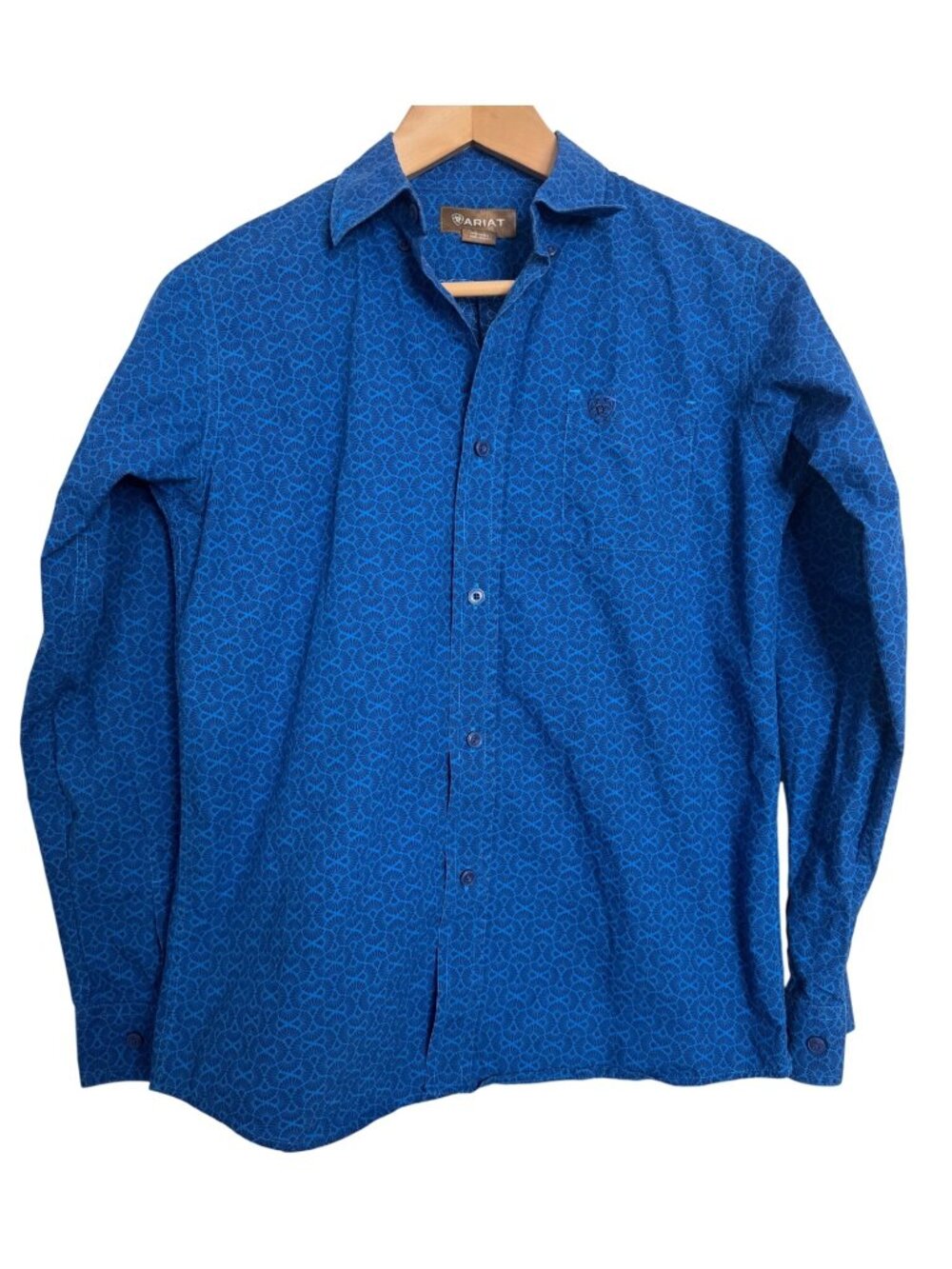 Ariat Boys Brushwich Classic 14/16 Button Up Shirt Long Sleeve Directoire Blue E